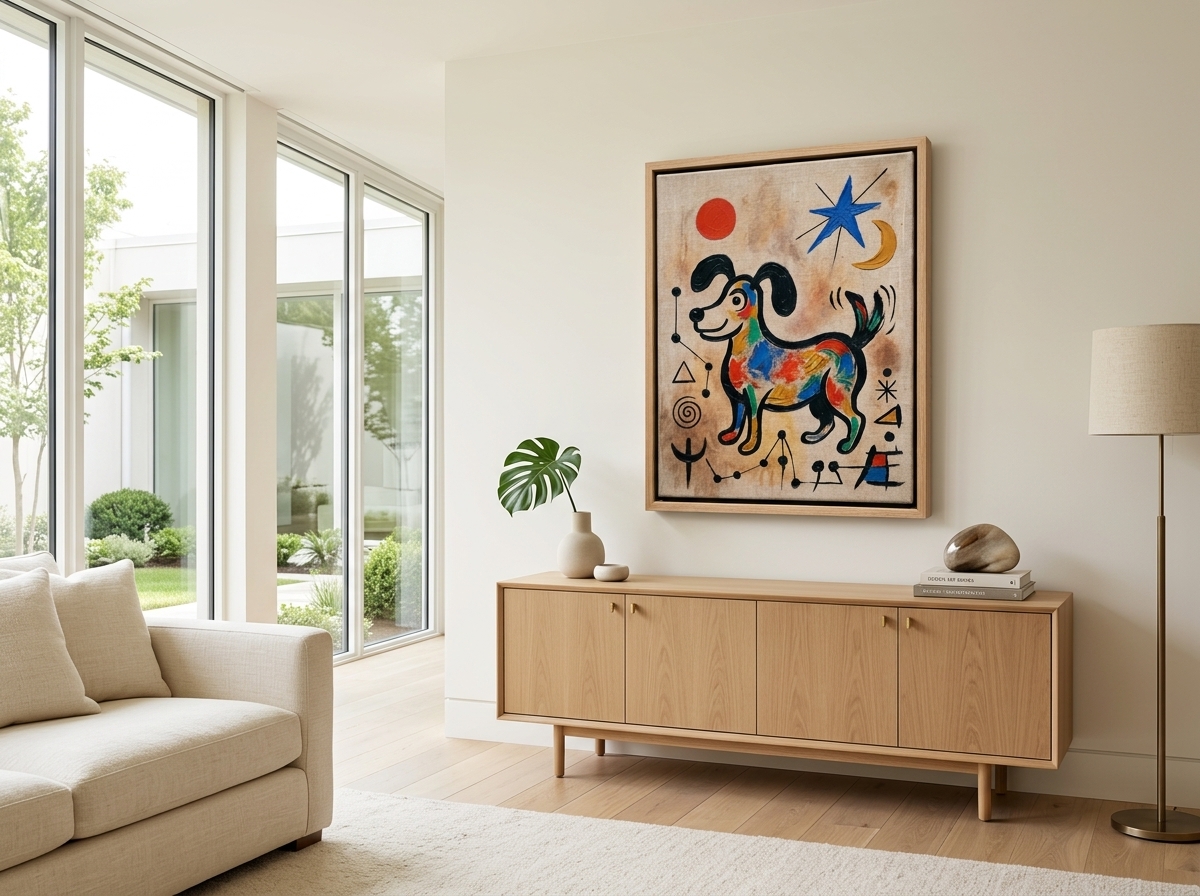 The Dog Who Wagged at the Moon shown on a wall in a child's bedroom
