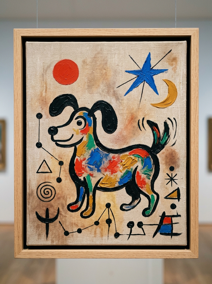 The Dog Who Wagged at the Moon — an AI-generated artwork from the Animal Friends collection