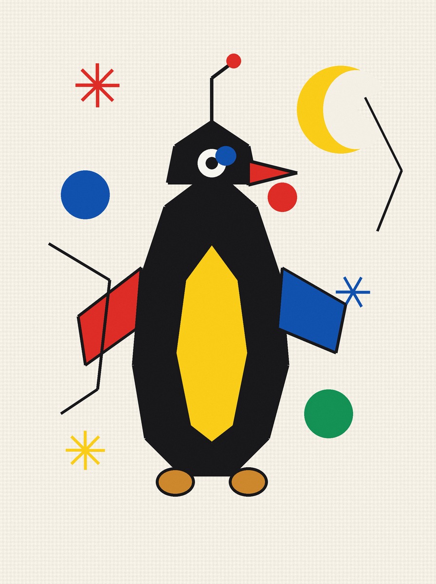 The Penguin Who Waited for the Moon — an AI-generated artwork from the Space Adventure collection