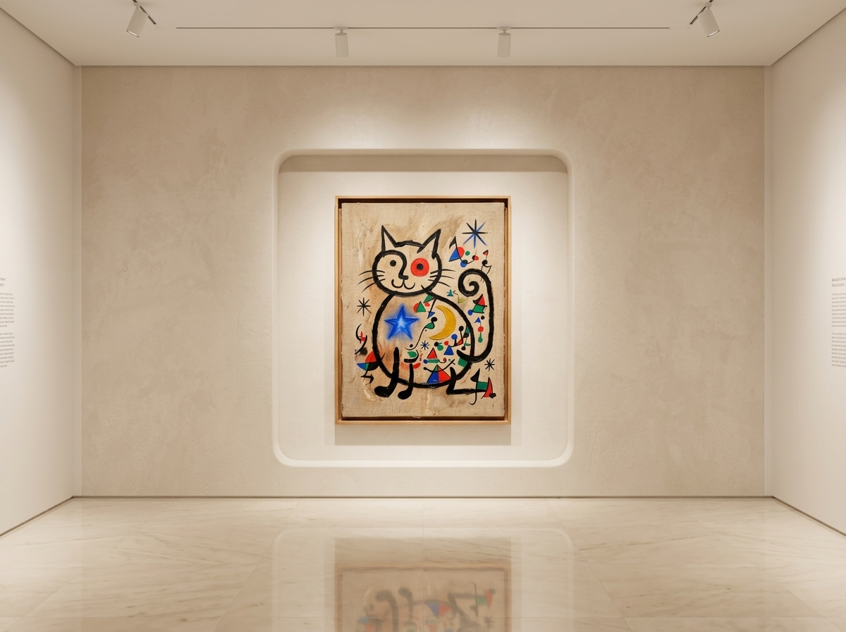 Cat in a Hurry shown on a wall in a nursery