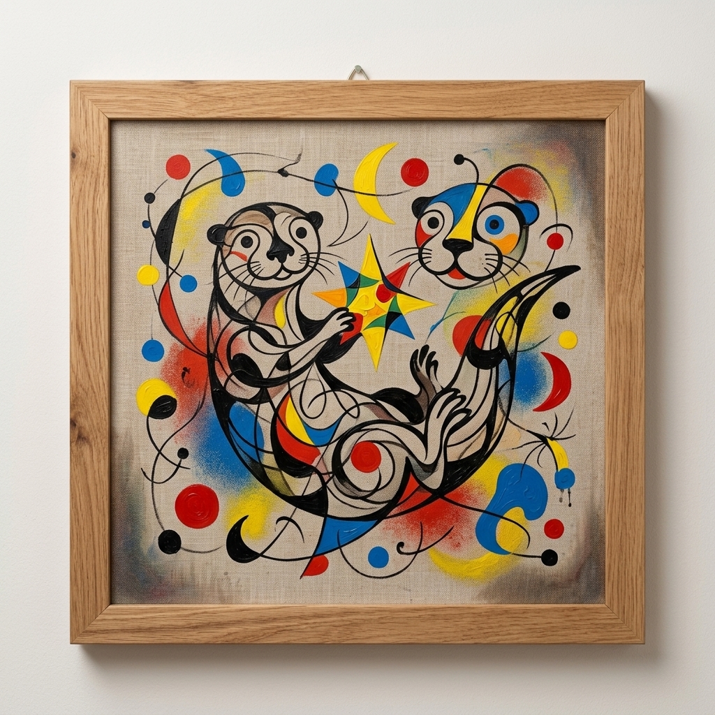 Two Otters and a Star — an AI-generated artwork from the Animal Friends collection