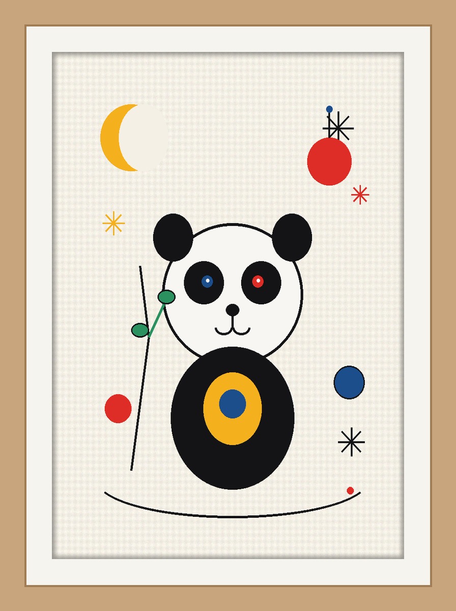 Panda Balancing on a Line — an AI-generated artwork from the Space Adventure collection